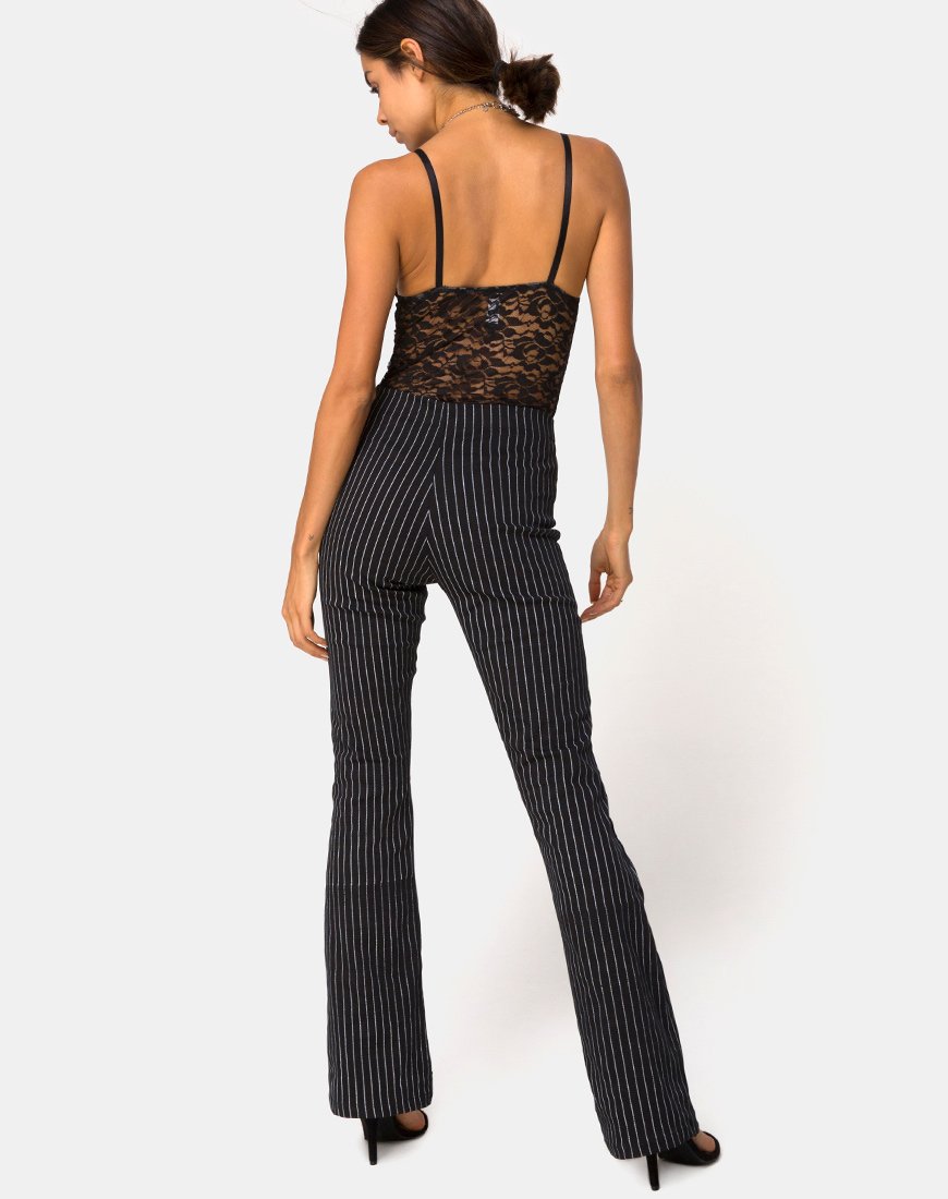 Pantalon Zolia à rayures noires