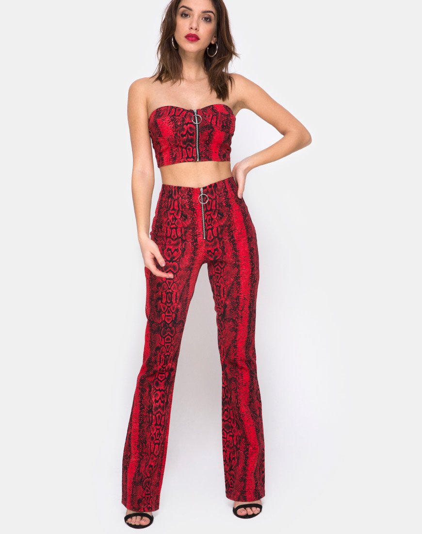 Pantalon Zolia, rouge serpent