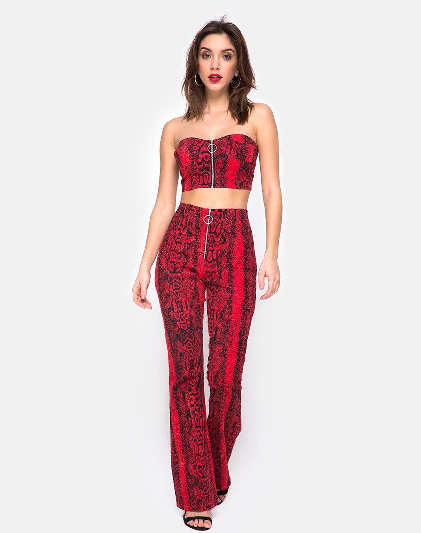 Image du pantalon Zolia en rouge serpent