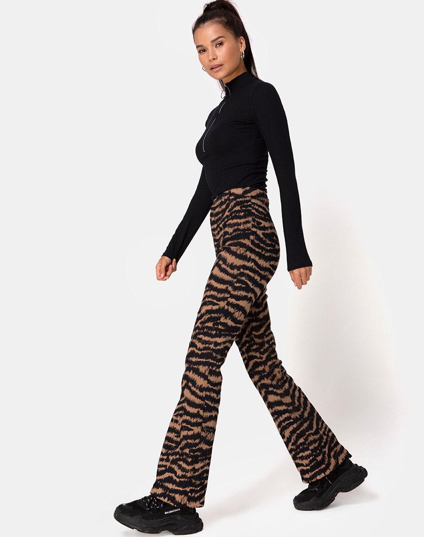 Pantalon Zoven en Animal Drip Brown