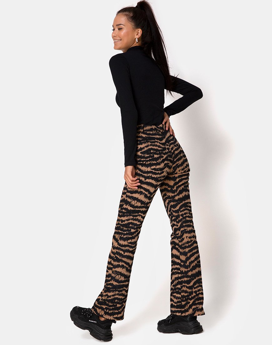 Pantalon Zoven en Animal Drip Brown