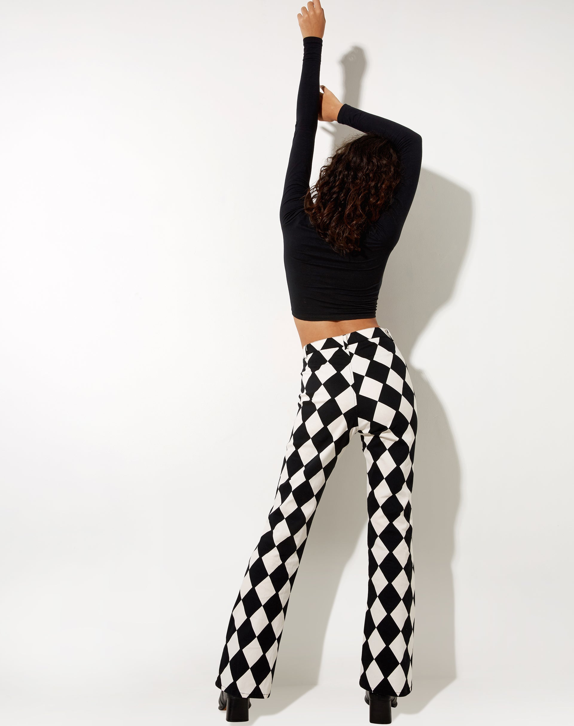 Image de Zoven Flare Trouser in Harlequin Black and White