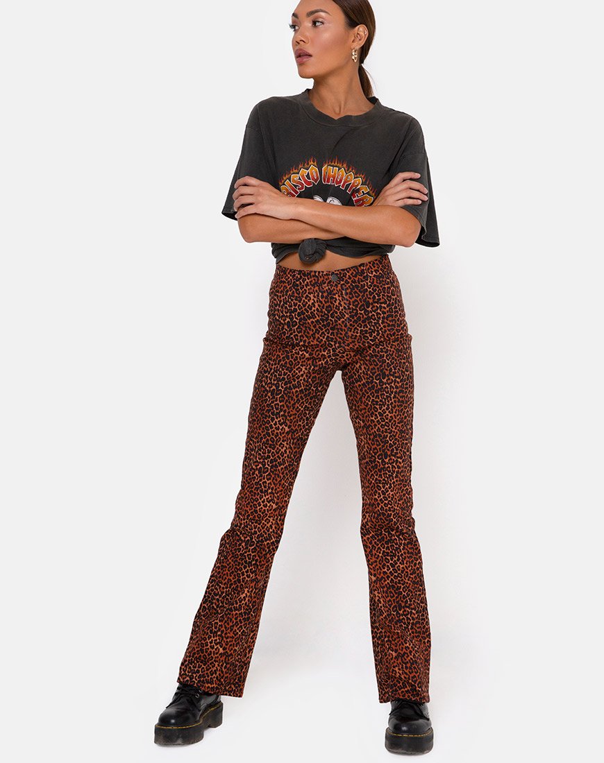 Image de Zoven Trouser in Ditsy Leopard Orange