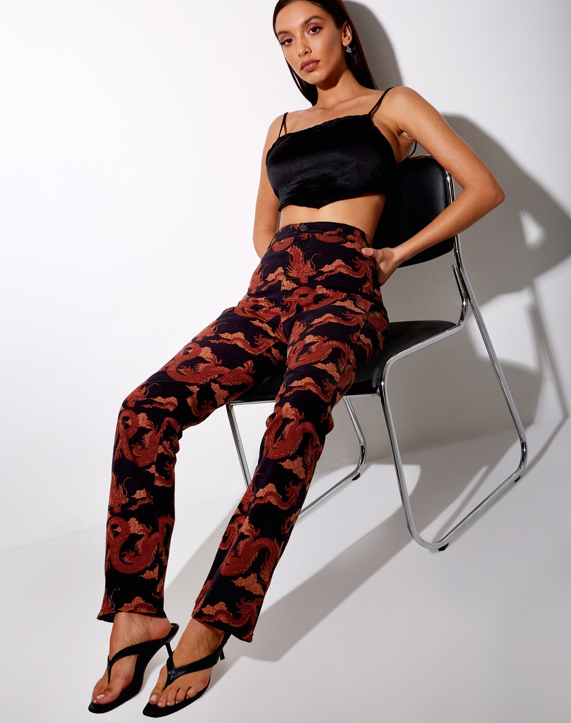 Image de Zoven Flare Trouser in Tonal Dragon Orange