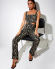 Image de Zoven Flare Trouser in Baroque Cherub Black and Gold