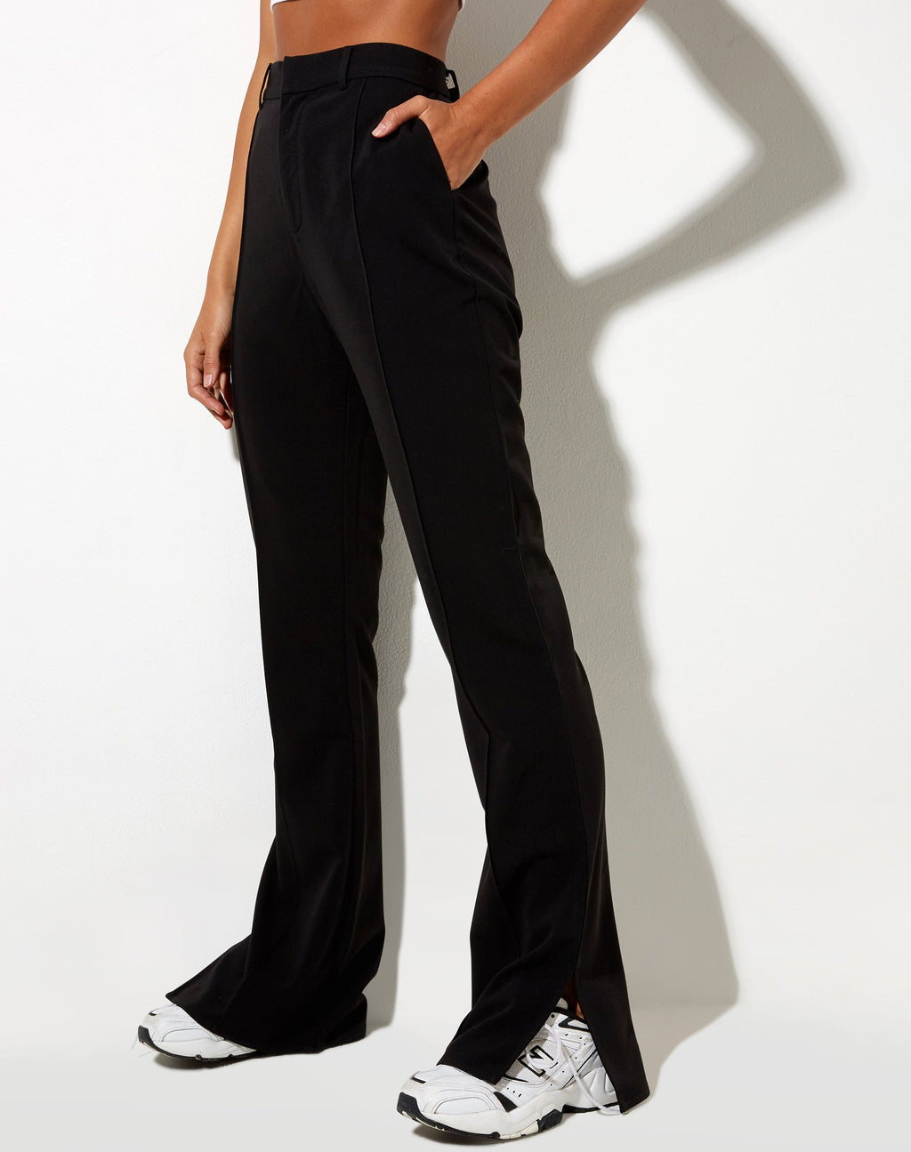 Pantalon évasé Zovey, noir