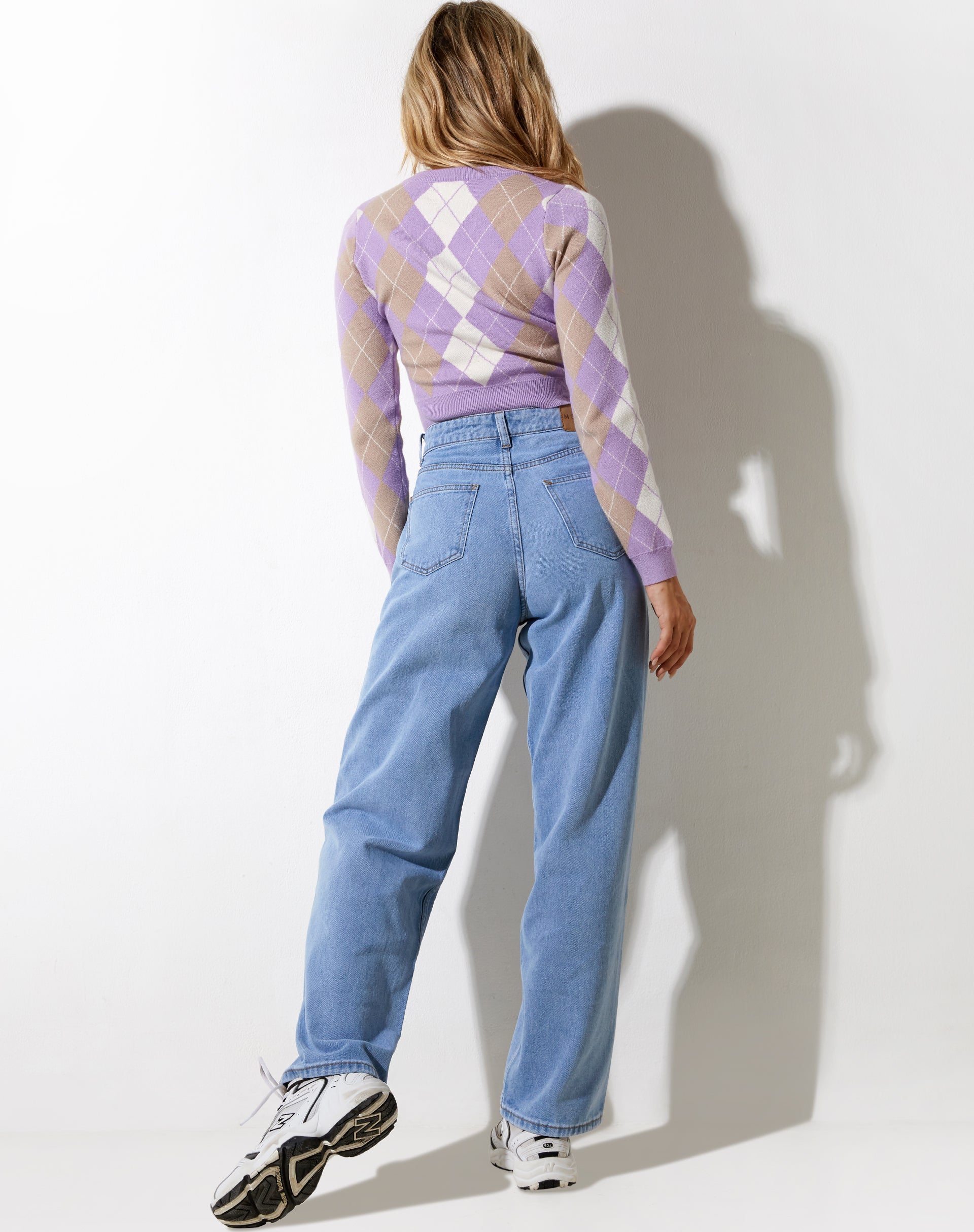 Image de Zuki Jumper in Argyle Lilac Cream and Tan