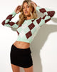 Image de Zuki Jumper in Argyle Green Cream and Brown