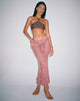 Image de Riyati Crochet Midi Waterfall Skirt in Mauve