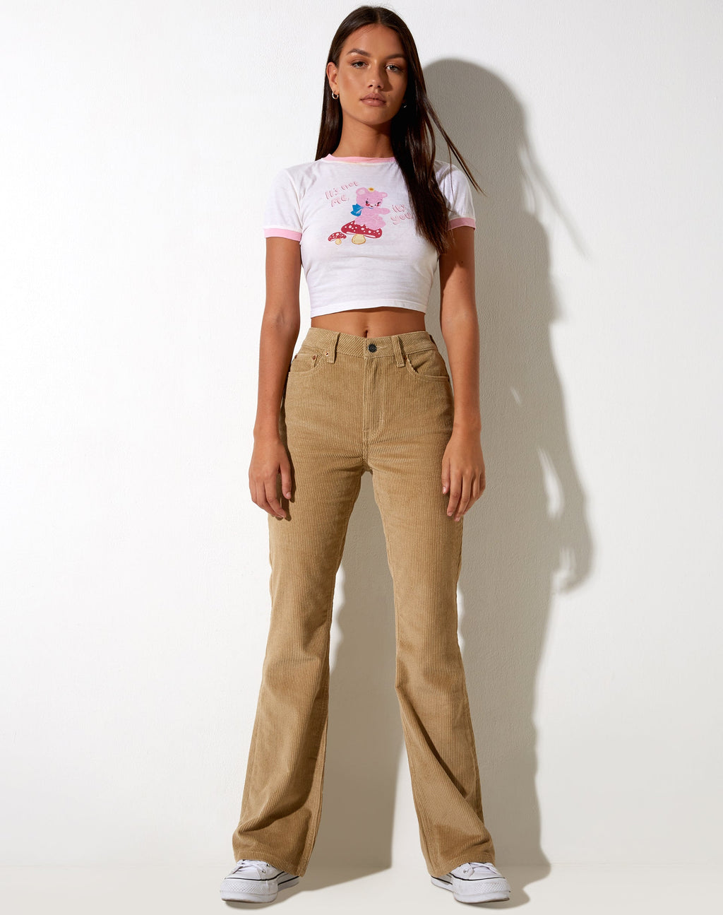 Jeans Bootleg en Cord Sand