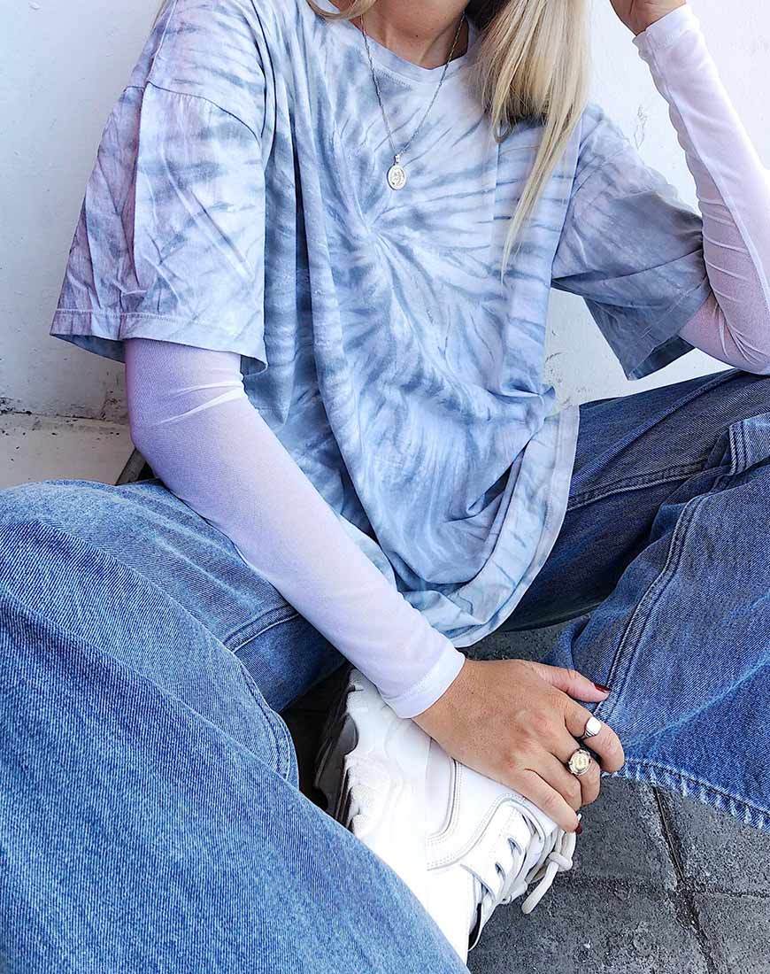 T-shirt Maxi en Tie Dye gris