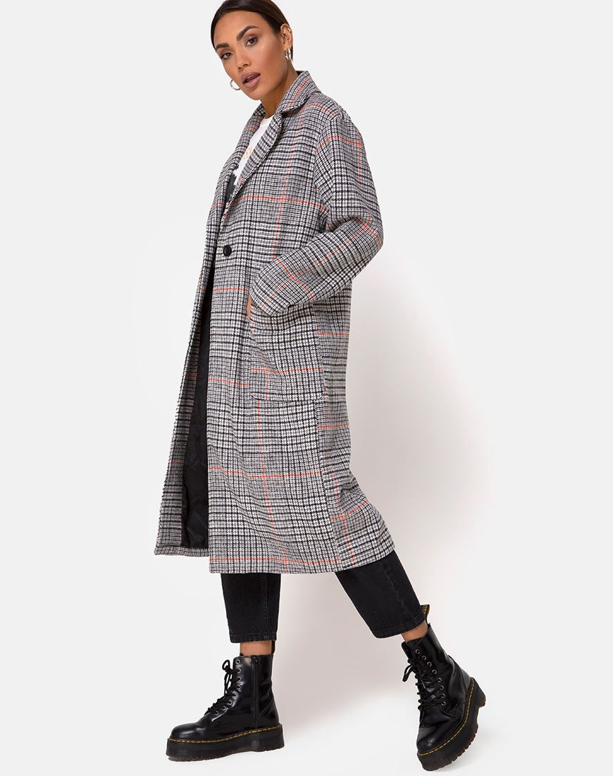 Image of Glenn Duster Coat in Glenn Check Orange