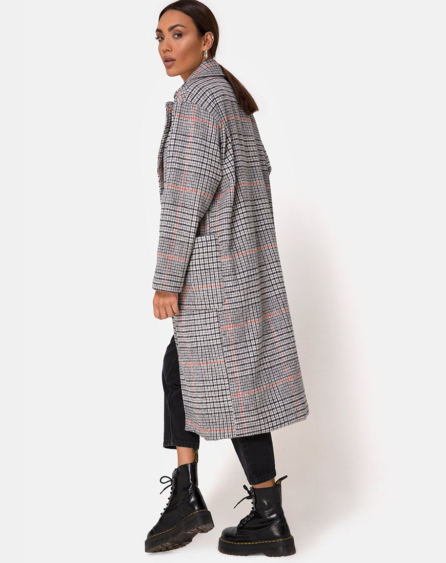 Manteau Glenn Duster en Glenn Check Orange