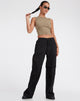 Image de marque de Eilid Wide Leg Trouser in Drill Black