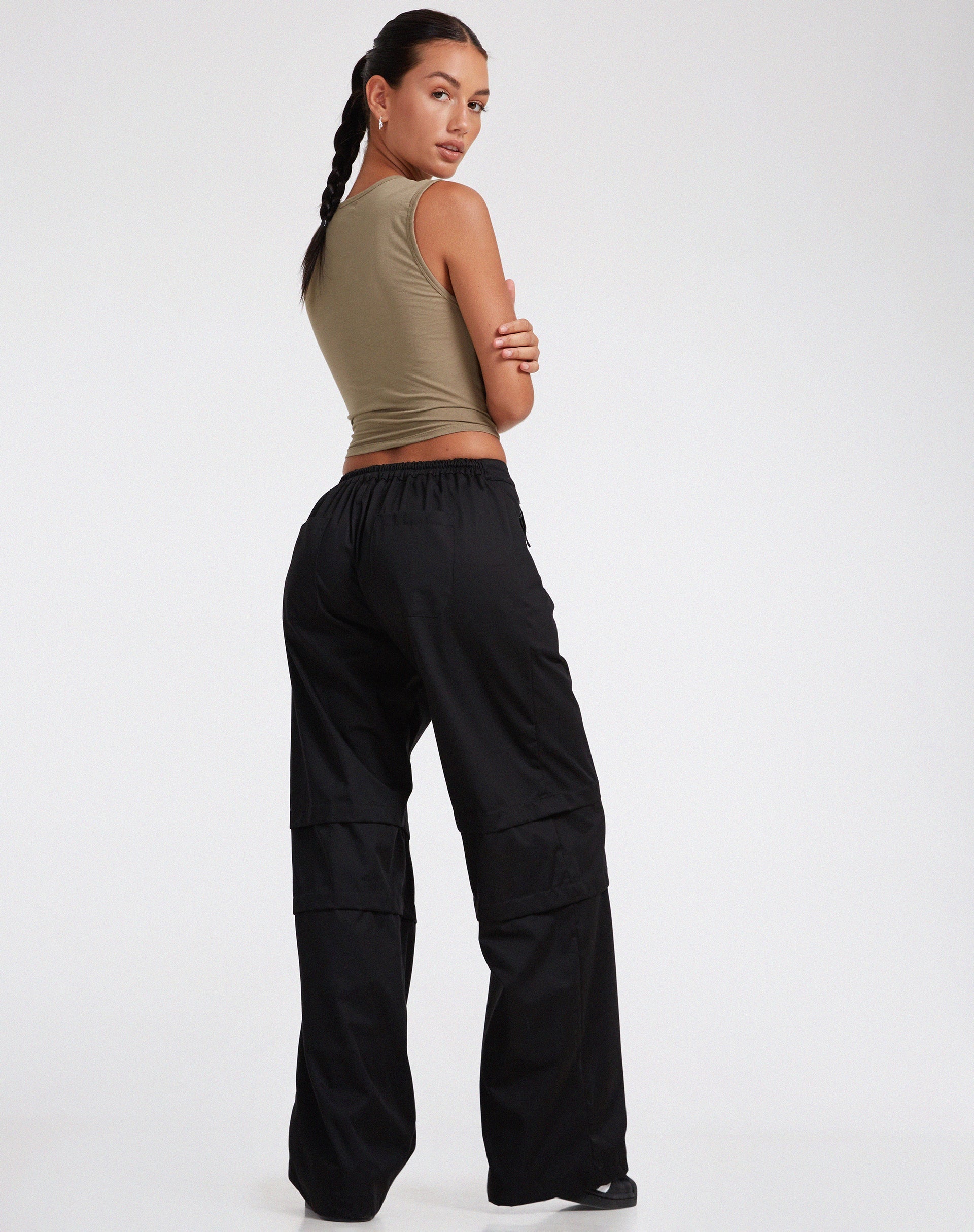 Image de marque de Eilid Wide Leg Trouser in Drill Black