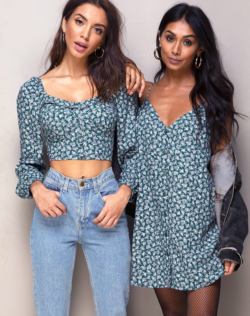 Image de Alor Crop Top in Floral Bloom Green