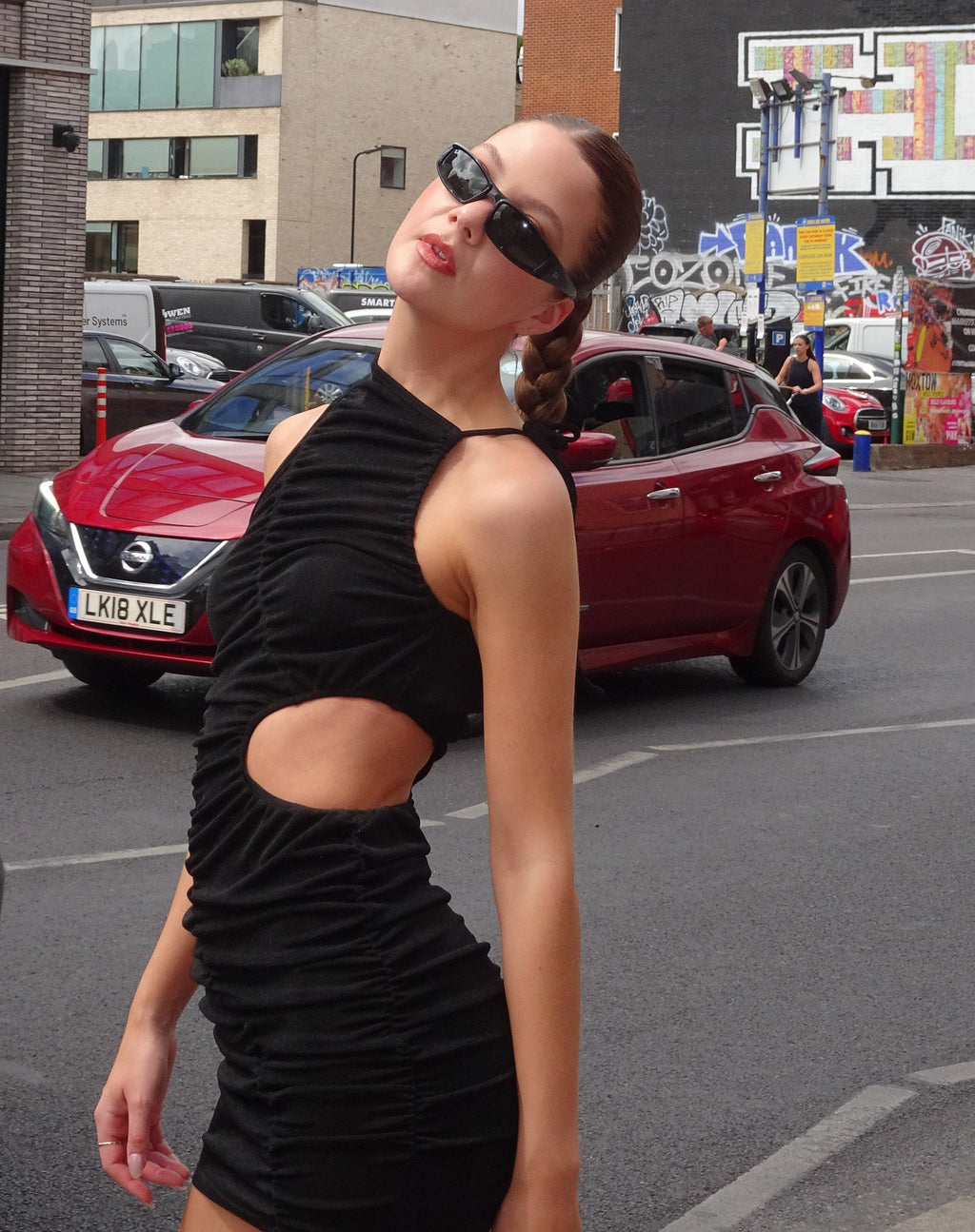 Mini robe MOTEL X JACQUIE Osanna en noir