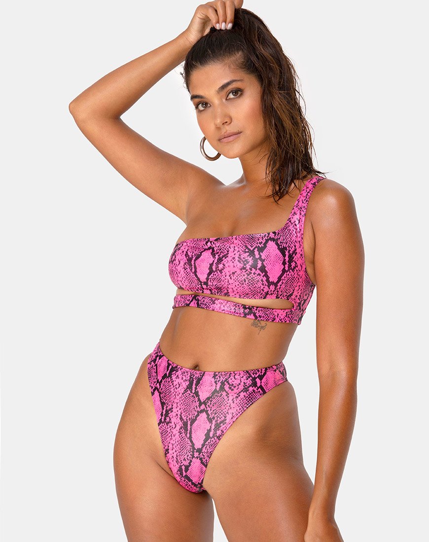 Top de bikini Ledra, rose serpent