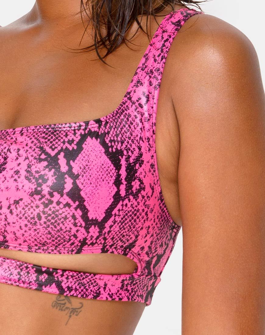 Image de Ledra Bikini Bottom in Snake Pink