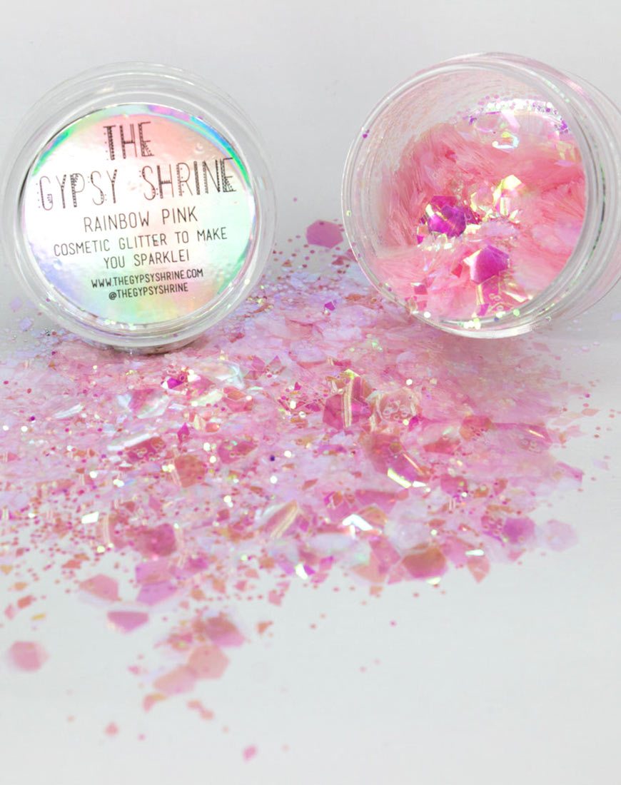 Image de The Gypsy Shrine Rainbow Pink Glitter Pot (Pot de paillettes arc-en-ciel)