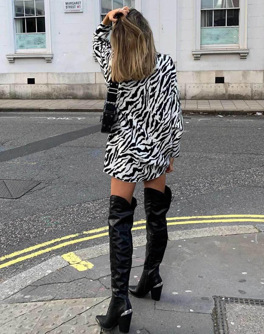 Image de Neivie Jumper Dress in Zebra N/B