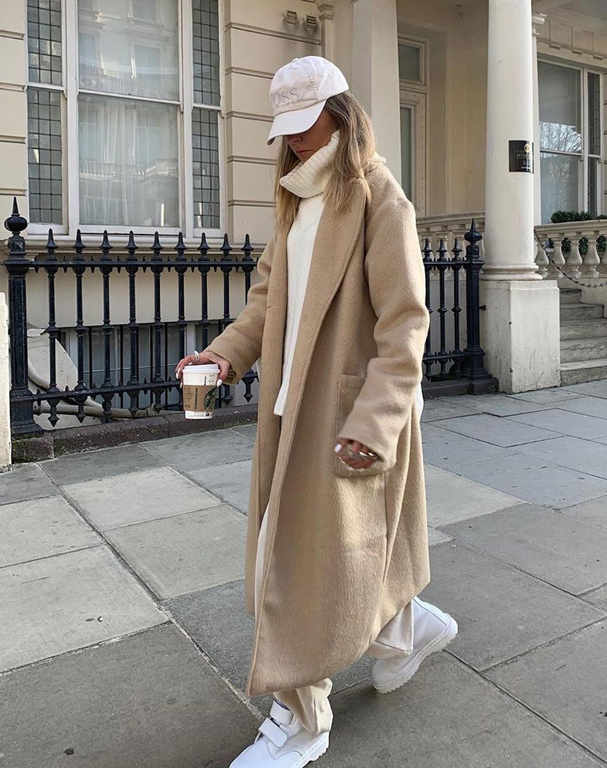 Manteau Duster en Tan tissé