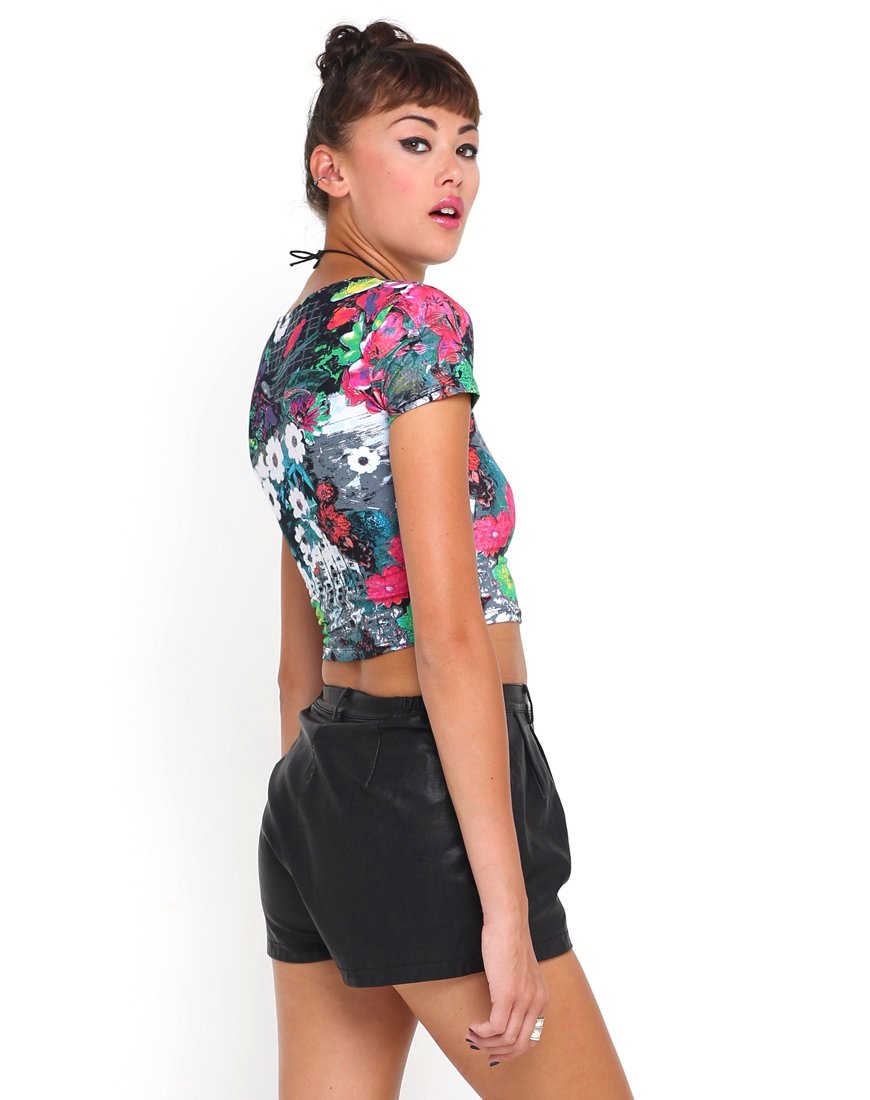 Image de Motel Tabby Crop en rose Southern Floral Highlight Print