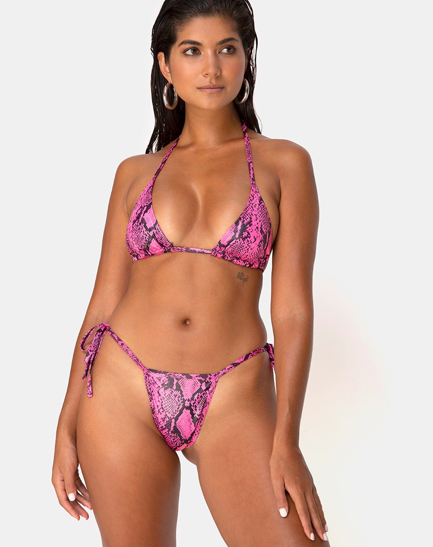 Image de Talia Bikini Bottom in Snake Pink