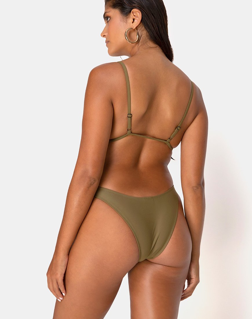 Image de la culotte de bikini Valda en kaki mat