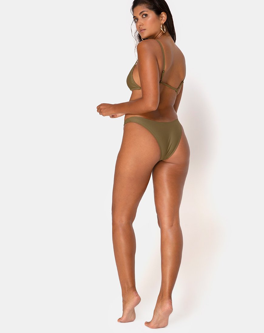 Image de la culotte de bikini Valda en kaki mat