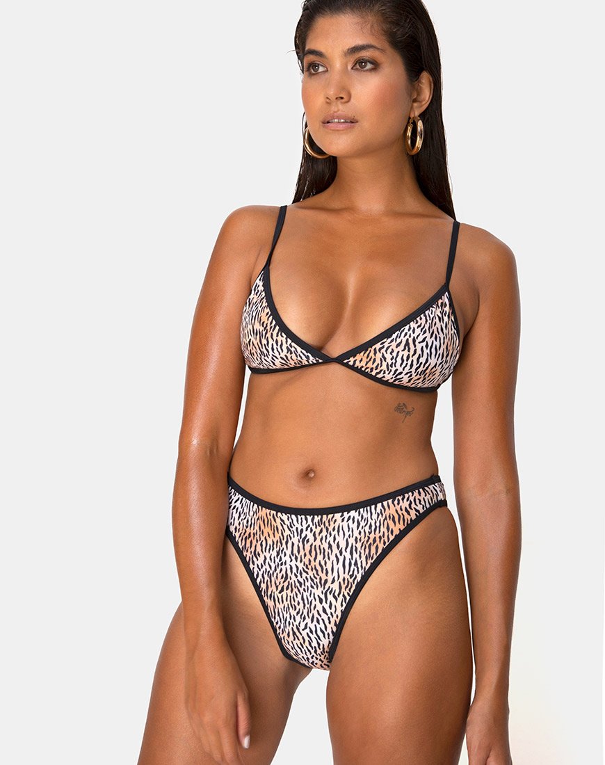 Image de Varna Bikini Top in Mini Tiger with Black Binds