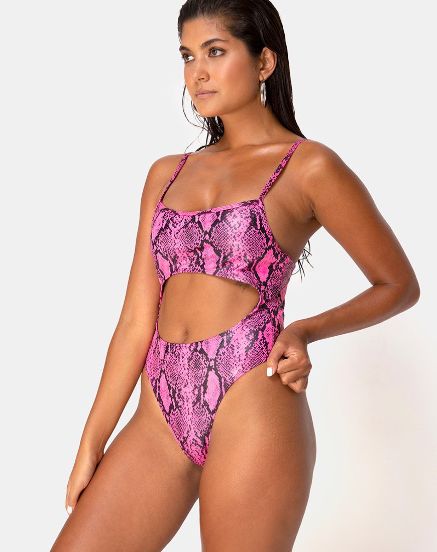 Image de Varois Maillot de bain en serpent rose