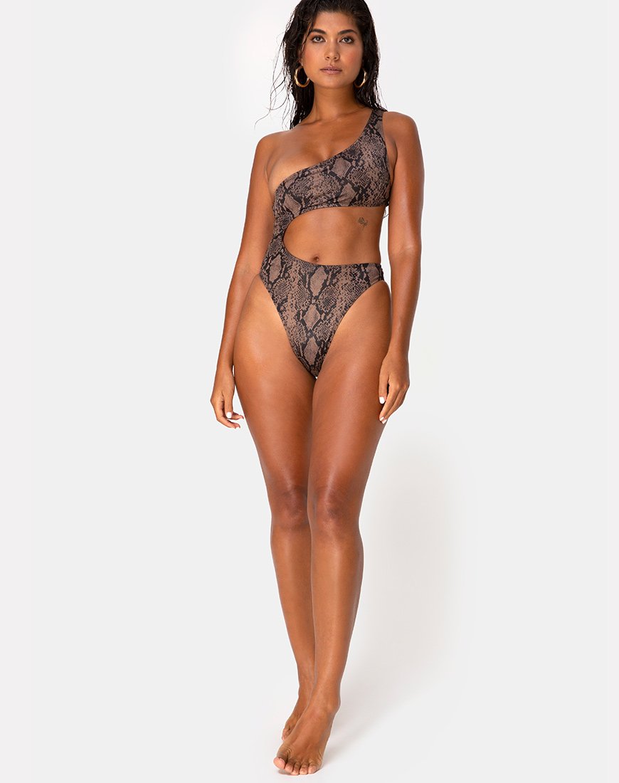Image de Velo Swimsuit in Snake Taupe