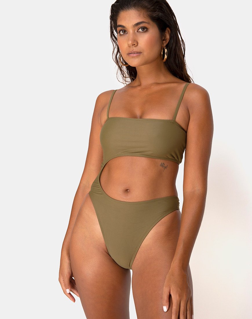 Maillot de bain Zamia en kaki mat